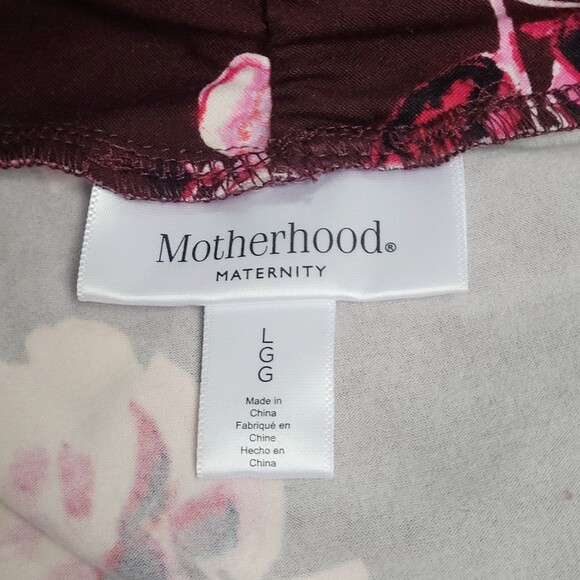Motherhood Maternity Faux Wrap Dress Long Sleeve Knee Length Plum Floral Large - Picture 5 of 7
